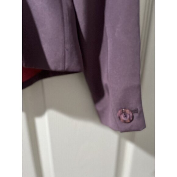 Tahari Womens Blazer Jacket Heart Buttons Silk Purple Size 4 - Picture 7 of 9